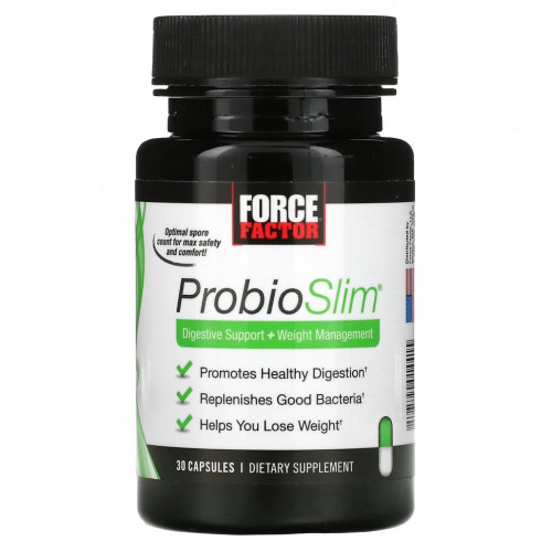 Force Factor, ProbioSlim, поддержка пищеварения + контроль веса, 30 капсул