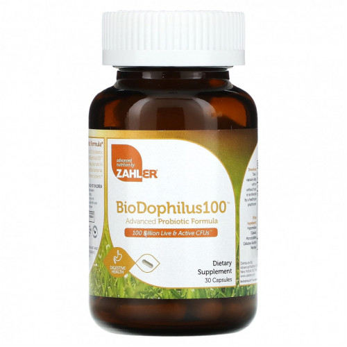 Zahler, BioDophilus100, улучшенная формула с пробиотиками, 100 млрд КОЕ, 30 капсул