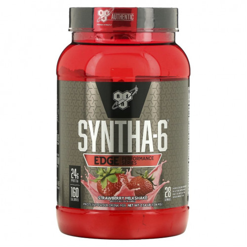 BSN, Syntha-6 Edge, протеиновая смесь для приготовления напитка, клубничный молочный коктейль, 1,06 кг (2,34 фунта)