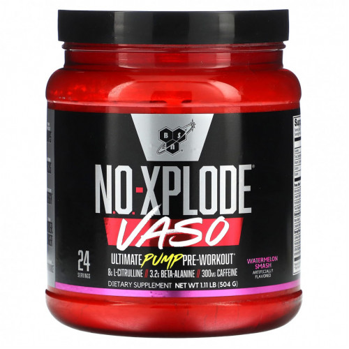 BSN, No-Xplode VASO, Ultimate Pump перед тренировкой, арбузный сок, 504 г (1,11 фунта)