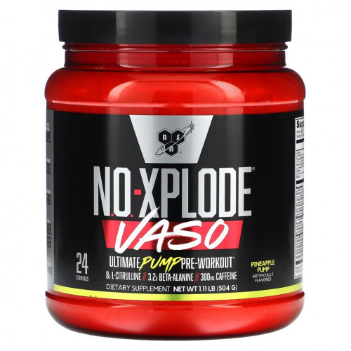 BSN, No-Xplode VASO, Ultimate Pump перед тренировкой, с ананасом, 504 г (1,11 фунта)