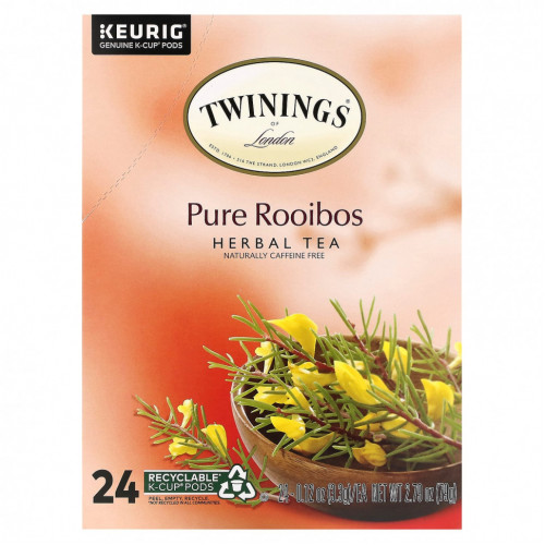 Twinings, Herbal Tea, чистый ройбуш, без кофеина, 24 чашки по 3,3 г (0,12 унции)