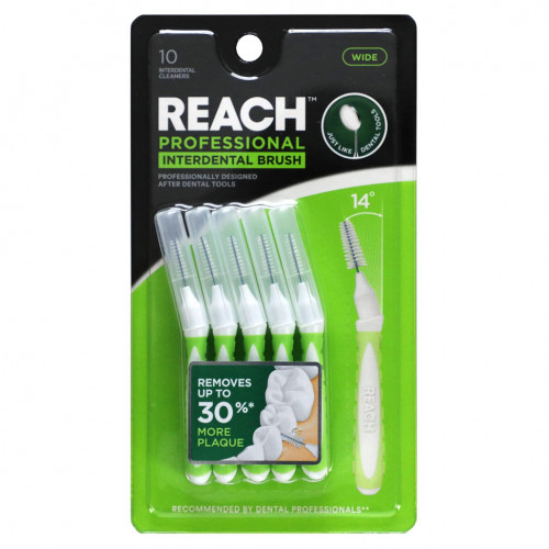 Reach, Professional Interdental Brush, Wide, 10 Interdental Cleaners