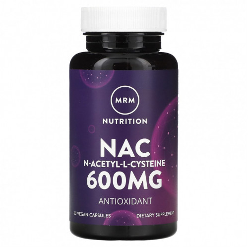 MRM Nutrition, Nac, N-ацетил-L-цистеин, 600 мг, 60 веганских капсул