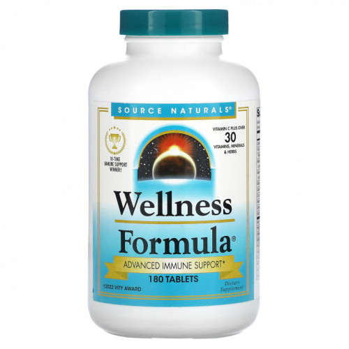 Source Naturals, Wellness Formula, улучшенная поддержка иммунитета, 180 таблеток