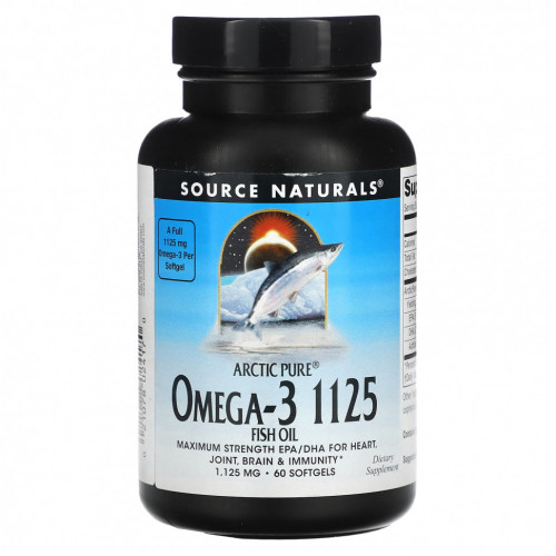 Source Naturals, Arctic Pure, Omega-3 Fish Oil, 1,125 mg, 60 Softgels