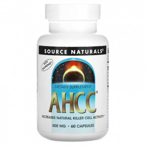 Source Naturals, AHCC (активный гексо состав) с биопреном, 500 мг, 60 капсул