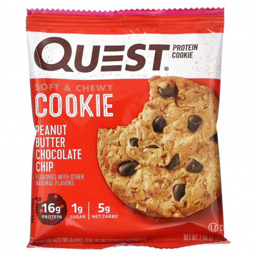 Quest Nutrition, Protein Cookie, арахисовая паста, 4 пакетика по 58 г (2,04 унции)