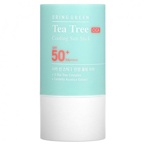 Bring Green, Охлаждающий солнцезащитный стик Tea Tree CICA, SPF 50+ PA ++++, 22 г (0,77 унции)