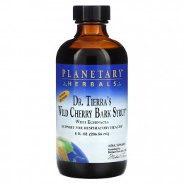 Planetary Herbals, Веганский протеин от Dr. Tierra's сироп из коры дикой вишни, 236,56 мл (8 жидк. Унций)