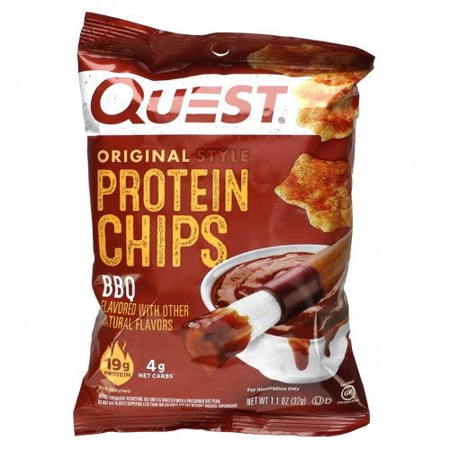 Quest Nutrition, Протеиновые чипсы в оригинальном стиле, для барбекю, 8 пакетиков по 32 г (1,1 унции)