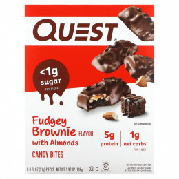 Quest Nutrition, Candy Bites, пирожное с миндалем, 8 кусочков, 21 г (0,74 унции)