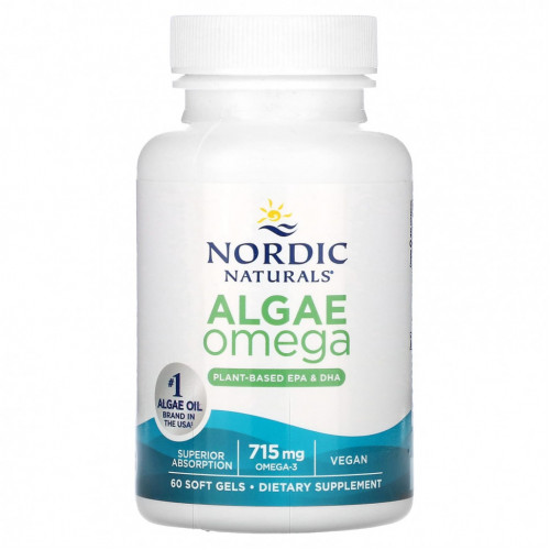 Nordic Naturals, Омега-3 из Водорослей, 357.5 мг, 60 капсул