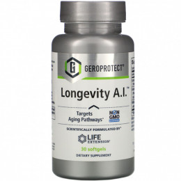 Life Extension, GEROPROTECT Longevity A.I., 30 капсул