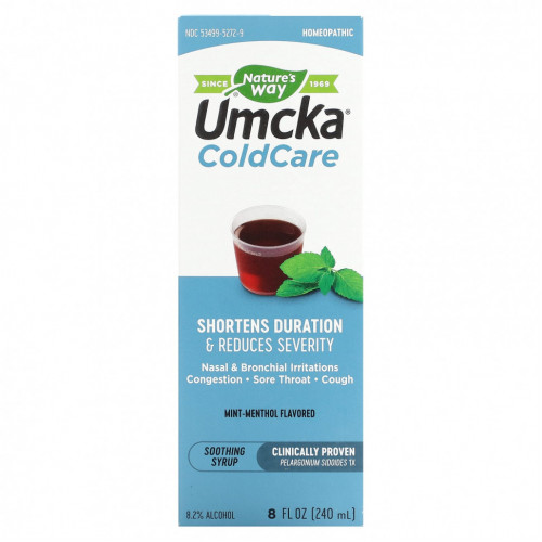 Nature's Way, Umcka, ColdCare, Soothing Syrup, Mint Menthol , 8 oz (240 ml)