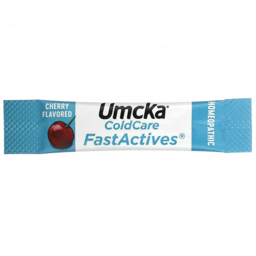 Nature's Way, Umcka, ColdCare Kids, FastActives, для детей от 6 лет, с вишневым вкусом, 10 пакетиков с порошком