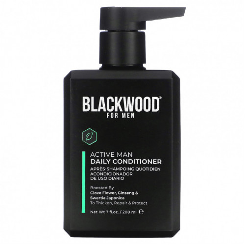 Blackwood For Men, Active Man, кондиционер для ежедневного использования, гвоздика, женьшень и японская свертия, 200 мл (7 жидк. Унций)