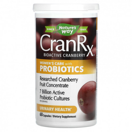 Nature's Way, CranRx, уход для женщин с пробиотиками, 60 капсул