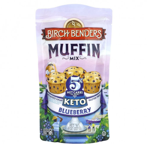 Birch Benders, Muffin Mix, кето, голубика, 227 г (8 унций)