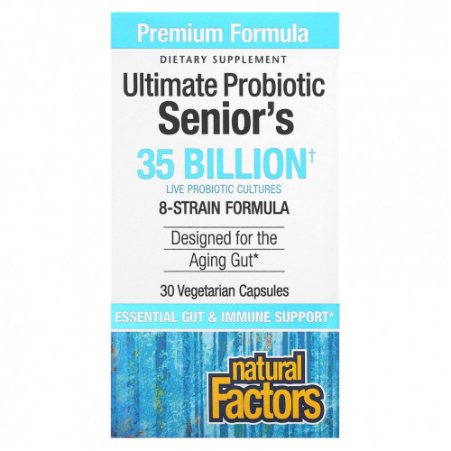 Natural Factors, Ultimate Probiotic, для пожилых людей, 35 млрд КОЕ, 30 вегетарианских капсул