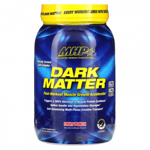 MHP, DARK MATTER, ускоритель роста мышц после тренировки, фруктовый пунш, 1560 г (3,44 фунта)