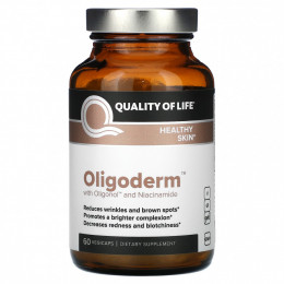 Quality of Life Labs, Oligoderm с олигонолом и ниацинамидом, 60 растительных капсул