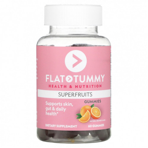 Flat Tummy, Суперфрукты, натуральный апельсин, 60 жевательных таблеток