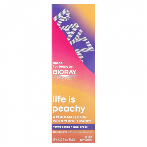 Bioray Inc., Rayz, Life Is Peachy, для подростков, персик, 59 мл (2 жидк. Унции)