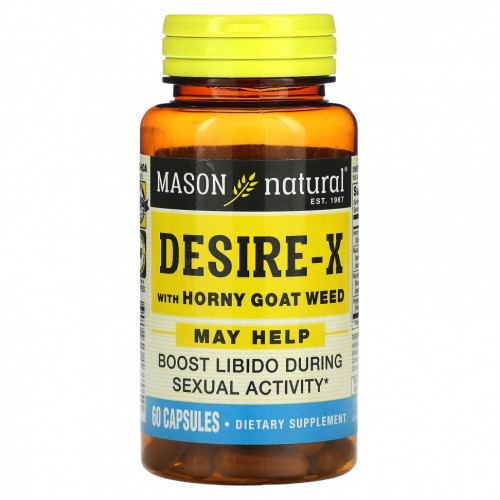 Mason Natural, Desire-X с сорняком из роговой козы, 60 капсул