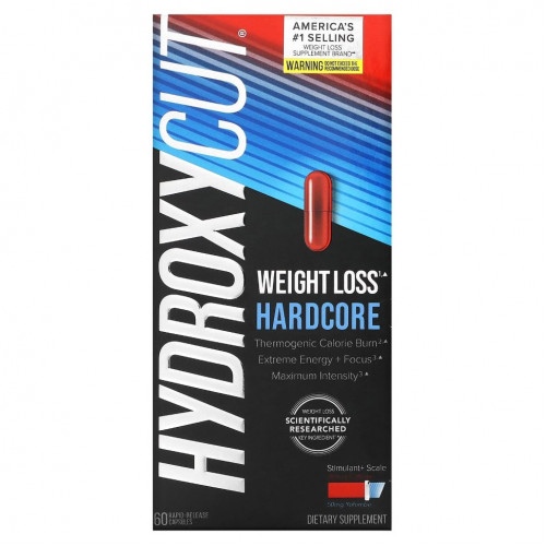 Hydroxycut, Hardcore, 60 капсул с быстрым высвобождением