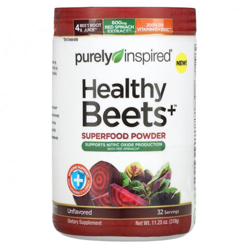 Purely Inspired, Healthy Beets+ Superfood Powder, Unflavored, 11.25 oz (319 g)