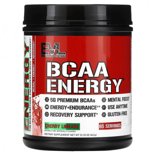 EVLution Nutrition, BCAA Energy, вишневый лаймад, 611 г (21,55 унции)