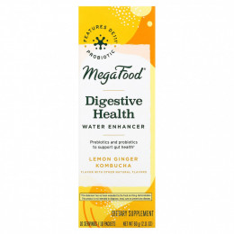 MegaFood, Digestive Health, Water Enhancer, чайный гриб с лимоном и имбирем, 10 пакетиков по 6 г (0,21 унции)