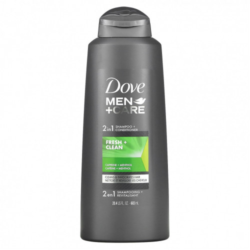 Dove, Men + Care, шампунь и кондиционер 2 в 1, Fresh & Clean, 603 мл (20,4 жидк. Унции)