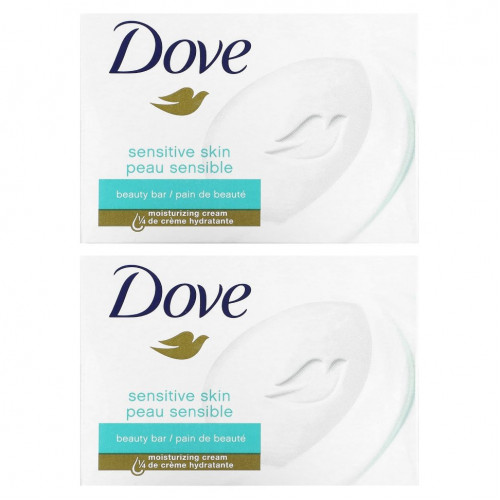 Dove, Мыло Beauty Bar, для чувствительной кожи, 2 шт., 106 г (3,75 унции)