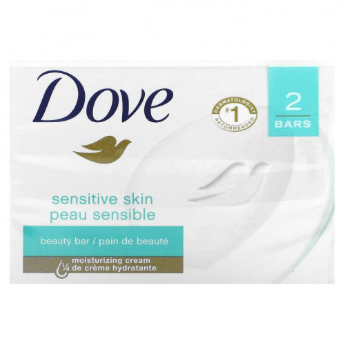 Dove, Мыло Beauty Bar, для чувствительной кожи, 2 шт., 106 г (3,75 унции)