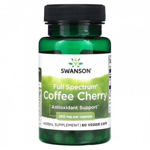 Swanson, Full Spectrum Coffee Cherry, 200 мг, 60 вегетарианских капсул