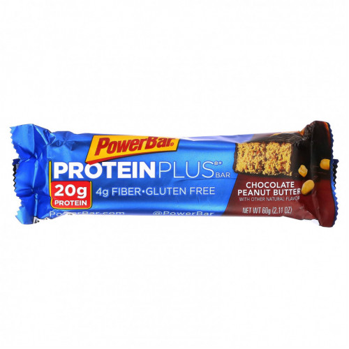 PowerBar, Protein Plus, батончик с арахисовой пастой, 15 батончиков, 60 г (2,11 унции)