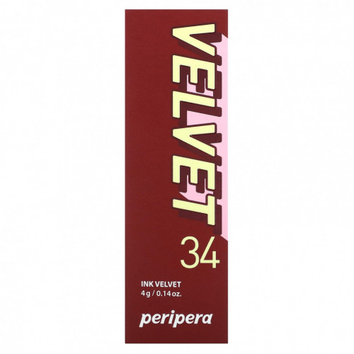 Peripera, Тинт для губ Ink Velvet, 34 смоки-красный, 4 г (0,14 унции)