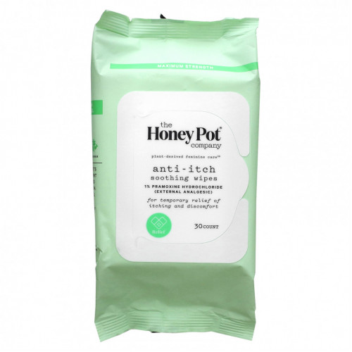 The Honey Pot Company, Anti-Itch Soothing Wipes , 30 Count