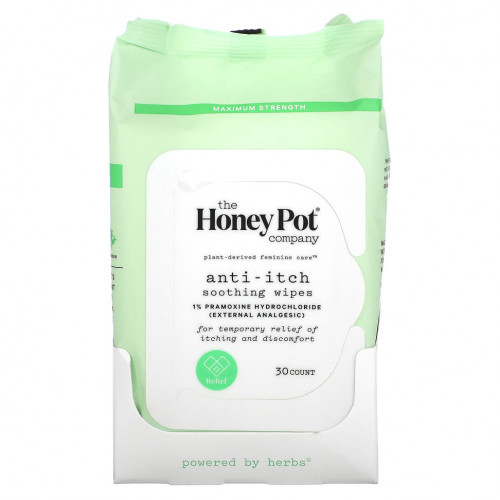 The Honey Pot Company, Anti-Itch Soothing Wipes , 30 Count