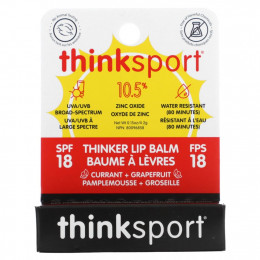 Think, Thinksport, бальзам для губ Thinker, SPF 18, смородина и грейпфрут, 4,2 г (0,15 унции)