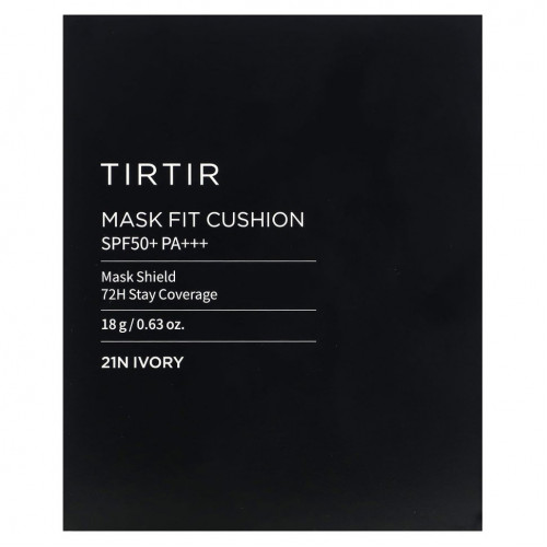 TIRTIR, Mask Fit Cushion, SPF50 + PA +++, 21N слоновая кость, 18 г (0,63 унции)