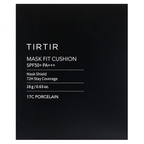 TIRTIR, Mask Fit Cushion, SPF 50 + PA +++, фарфор 17C, 18 г (0,63 унции)