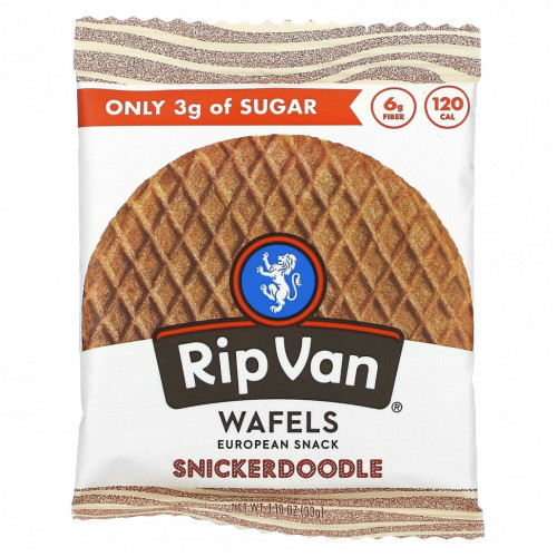 Rip Van Wafels, Snickerdoodle, 4 упаковки по 33 г (1,16 унции)