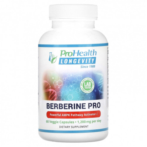 ProHealth Longevity, Berberine Pro, 600 мг, 60 растительных капсул