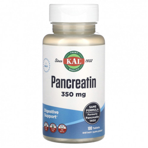 KAL, Pancreatin, 350 mg, 100 Tablets