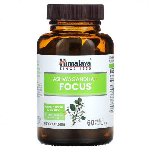 Himalaya, Ashwagandha + Focus`` 60 веганских капсул