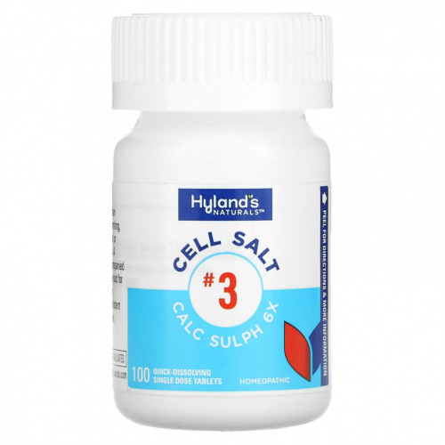 Hyland's, Cell Salt # 3, Calc Sulph 6X, 100 быстрорастворимых таблеток