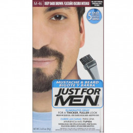 Just for Men, M-46, оттеночный гель для ушей и бороды, темно-коричневый, 2 x 0,5 унции (14 г)